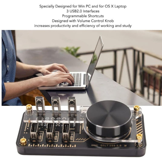 Retro look USB Hub with Volume Control RGB Ambient Light for Win PC for OS X Laptop Boyfriend Gift - i-Station Mobile Phone & Electronic Device Repair and Accessories