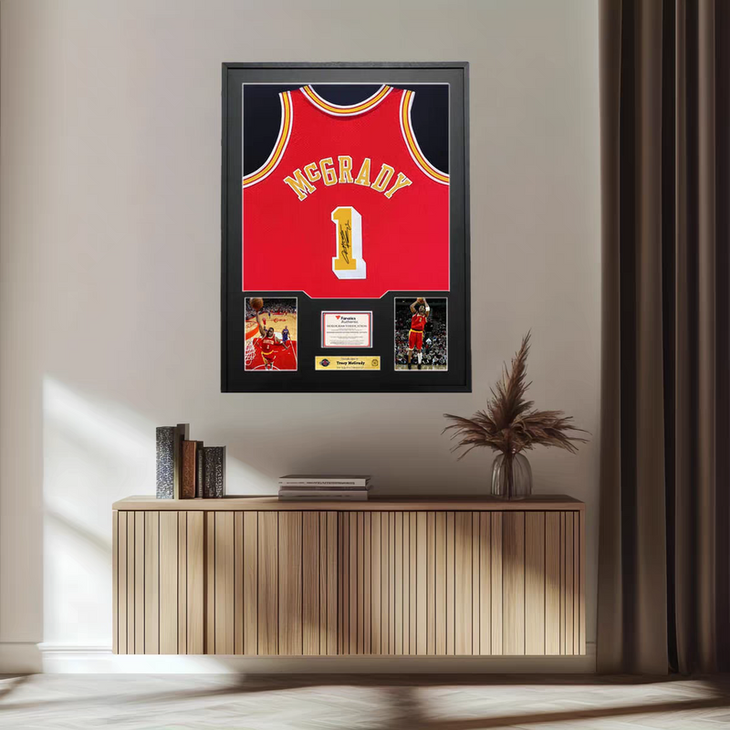 Load image into Gallery viewer, Tracy McGrady Framed Jersey Display – Facsimile Signature Edition - i-Station Mobile Phone & Electronic Device Repair and Accessories