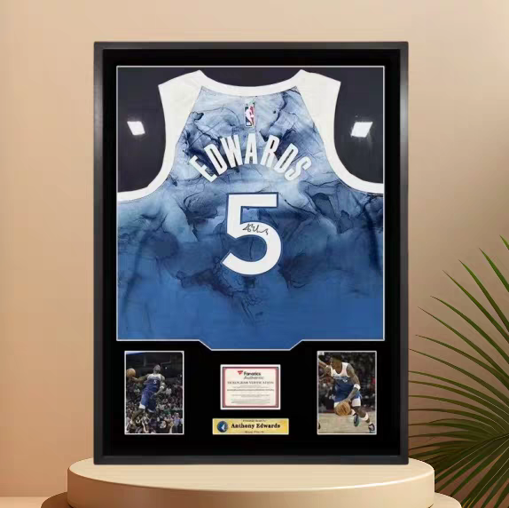 Load image into Gallery viewer, Anthony Edwards Minnesota Timberwolves Framed Jersey Display (60×80cm) – Facsimile Signature Edition - i-Station Mobile Phone & Electronic Device Repair and Accessories