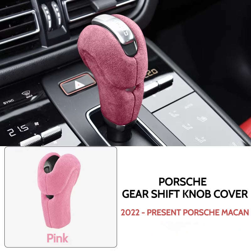 Load image into Gallery viewer, Porsche Macan Suede Gear Shift Knob Cover – Nano Adhesive Interior Trim Protection For Porsche Macan, Panamera, 718, 911, Cayman, and Boxster - i-Station Mobile Phone & Electronic Device Repair and Accessories