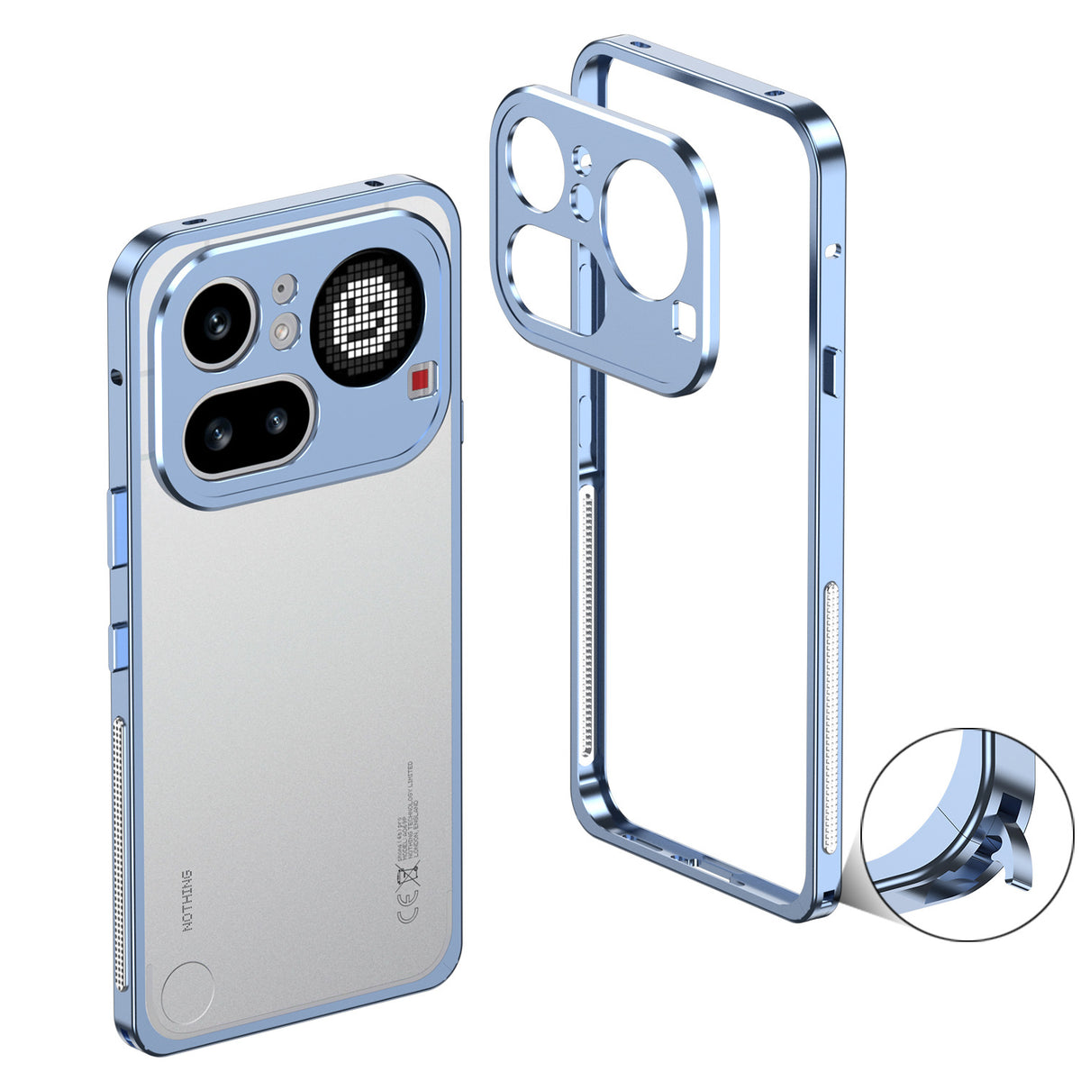 Nothing Phone 3/(3a)/Pro/Lite Aluminum Alloy Frame Protective Case with Heat Dissipation & Sun Protection - i-Station Mobile Phone & Electronic Device Repair and Accessories