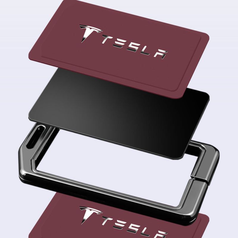 Load image into Gallery viewer, Tesla Zinc Alloy + Leather Card Key Case for Model 3 & Model Y - i-Station Mobile Phone & Electronic Device Repair and Accessories