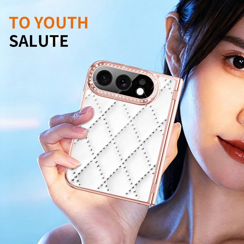 Load image into Gallery viewer, Apple iPhone Ultra / Fold - Luxury Diamond Leather-Textured Folding Case with Hinge Protection