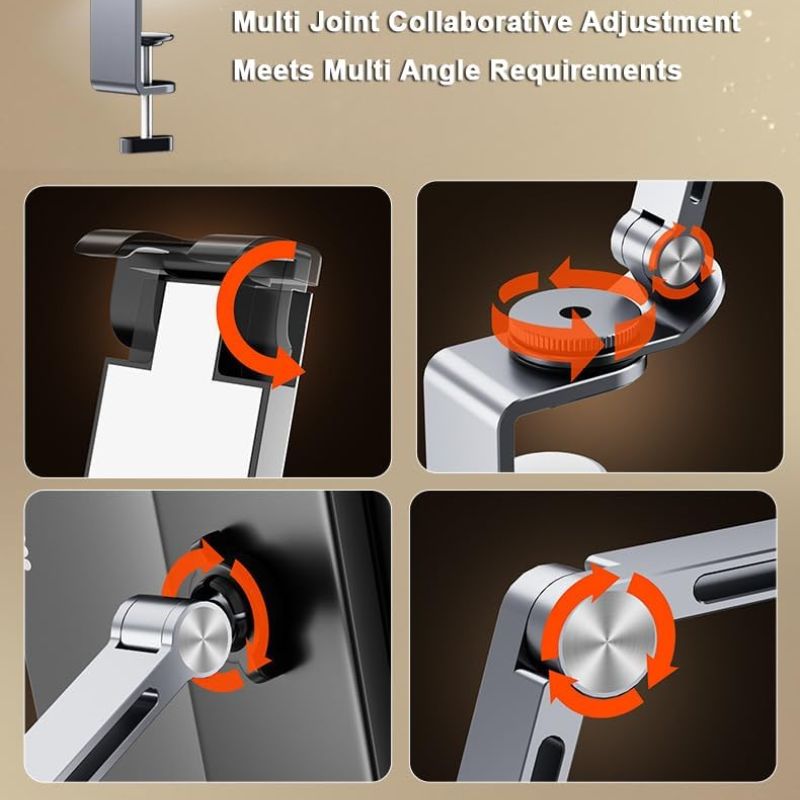 Load image into Gallery viewer, Adjustable Phone & Tablet Stand – Swivel Arm, Fits 4"–13" Devices