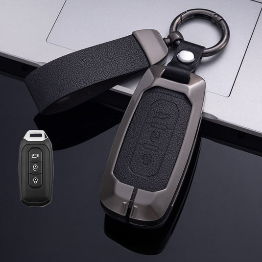 Ford Zinc Alloy Leather Folding Car Key Fob Case Cover For Ranger, Mustang, Everest, Escape, Puma, Transit, Focus, Fiesta, Ranger Raptor, Mondeo - i-Station Mobile Phone & Electronic Device Repair and Accessories