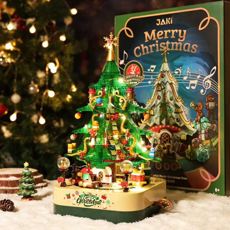 Load image into Gallery viewer, Christmas Tree Rotating Music Box โ Fun Building Block Toy, Perfect Gift for Children & Holiday Decor