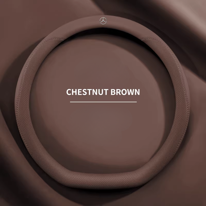 Load image into Gallery viewer, Mercedes-Benz Genuine Leather Breathable Steering Wheel Cover for E300L, C260L, GLC300, S450, GLE450, A200, GLK300