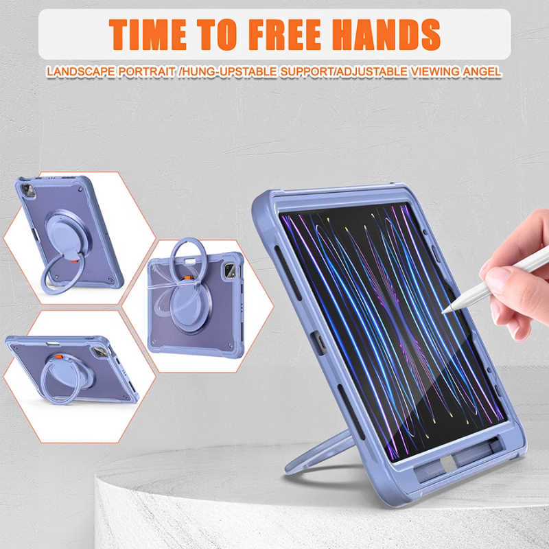 Load image into Gallery viewer, Apple iPad Pro 11-inch M4 (2024) 360° Rotating Stand Transparent Shockproof Protective Case - i-Station Mobile Phone & Electronic Device Repair and Accessories