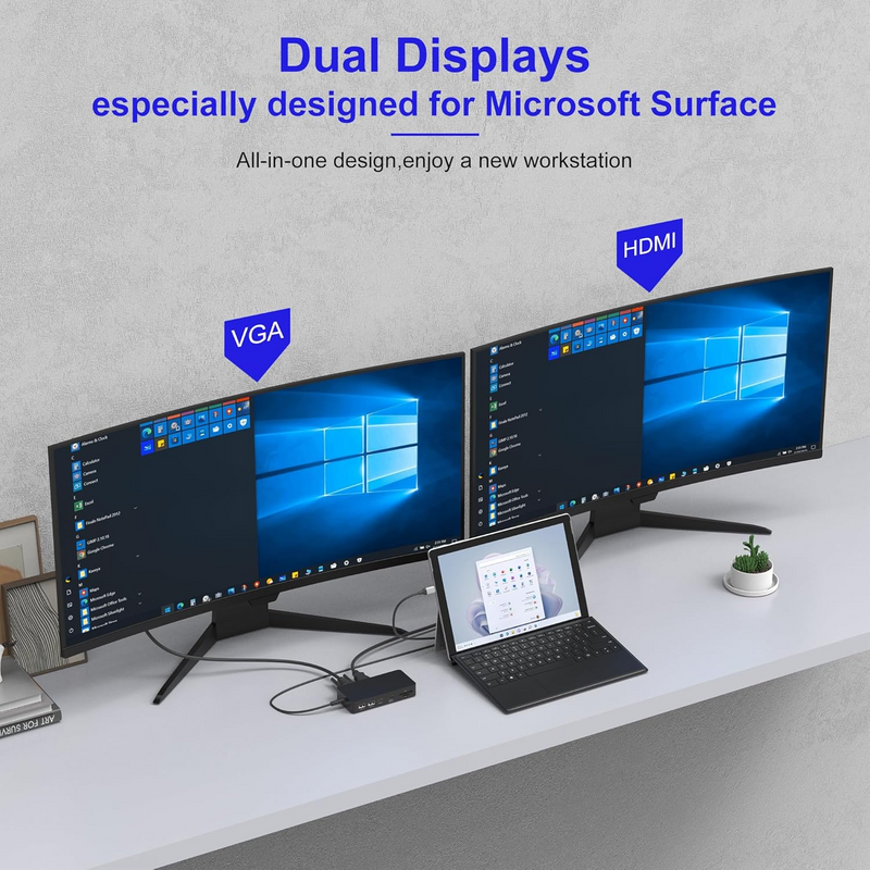 Load image into Gallery viewer, Microsoft Surface Pro & Surface Laptop - Compatible Microsoft Surface Dock 11-in-1 USB C Docking Station, Dual Monitor Support, 4K HDMI+VGA - i-Station Mobile Phone & Electronic Device Repair and Accessories