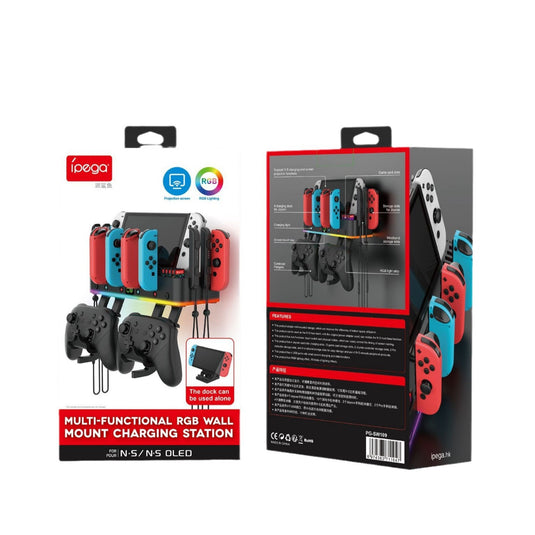 Nintendo Switch & OLED - Multi-functional RGB Wall Mount Stand Handle Hanger Bracket Charging Dock - i-Station Mobile Phone & Electronic Device Repair and Accessories