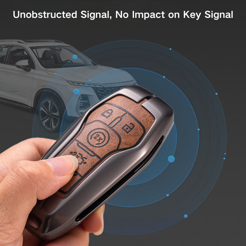 Load image into Gallery viewer, Ford Zinc Alloy Leather Folding Car Key Fob Case Cover For Ranger, Mustang, Everest, Escape, Puma, Transit, Focus, Fiesta, Ranger Raptor, Mondeo - i-Station Mobile Phone & Electronic Device Repair and Accessories