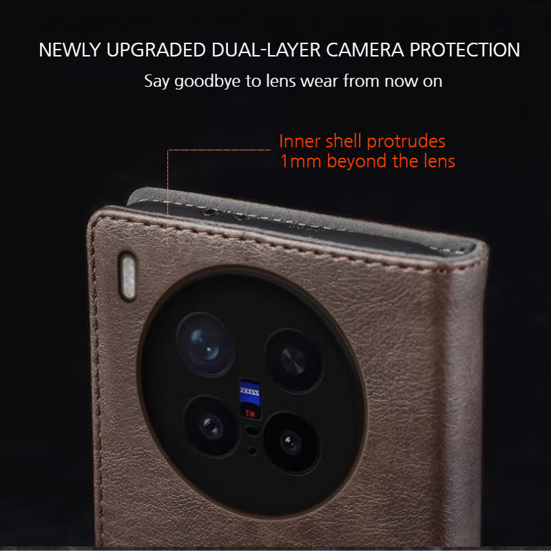 Load image into Gallery viewer, VIVO X300/Pro - Business Genuine Leather Magnetic Flip Shockproof Protective Case - i-Station Mobile Phone & Electronic Device Repair and Accessories