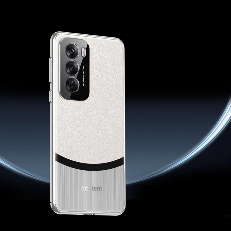 Load image into Gallery viewer, OPPO Reno12/Pro - Electroplated Spliced Vegan Leather Hard-Edge Shockproof Protective Case - i-Station Mobile Phone & Electronic Device Repair and Accessories