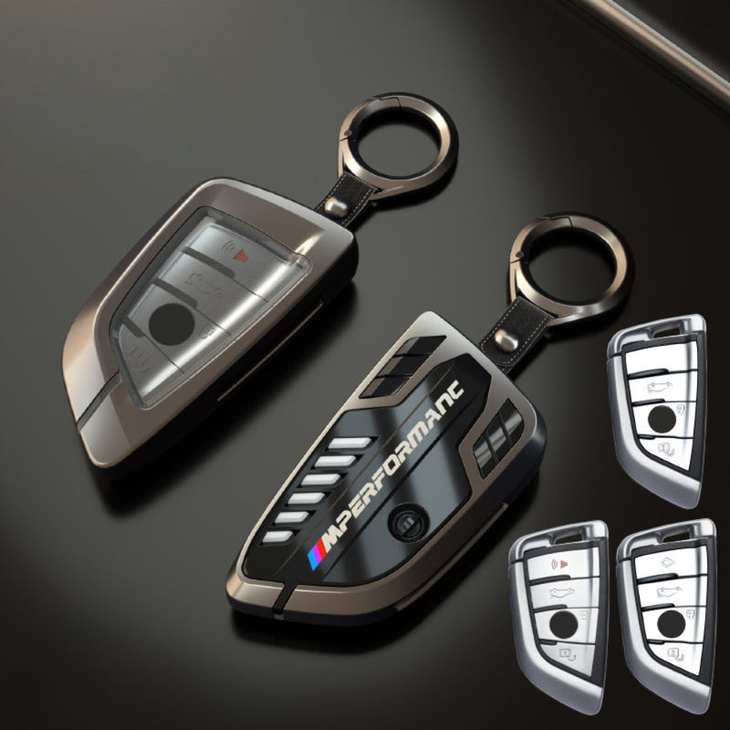 Load image into Gallery viewer, BMW Carbon Fiber Metal Protective Car Key Fob Case Cover For 1, 3, 4, 5, 6 Series, X3, X5, X6, X7 - i-Station Mobile Phone & Electronic Device Repair and Accessories