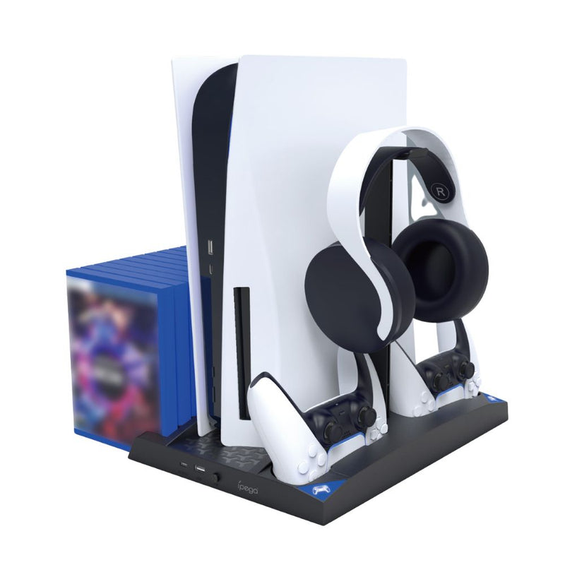 Load image into Gallery viewer, Sony Playstation 5 / PS5 - 4 in 1 Multi function Cooling & Charging Station with Fan & Game Storage - Polar Tech Australia