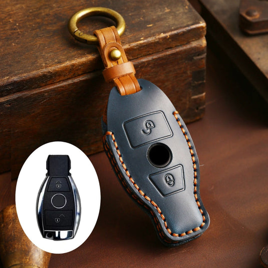 Mercedes Benz Handcrafted Genuine Leather Car Key Fob Protective Cover Case For Benz A, B, C, E, S-Class, GLC, GLE, GLK - i-Station Mobile Phone & Electronic Device Repair and Accessories