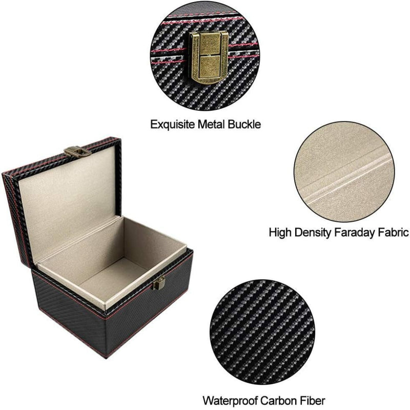 Load image into Gallery viewer, Car Key Carbon Fiber Pattern Leather Signal Blocking Box - i-Station Mobile Phone & Electronic Device Repair and Accessories