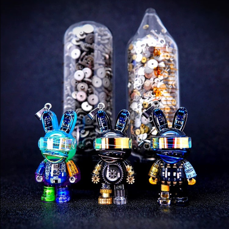 Load image into Gallery viewer, MOCHI Cyberpunk Laser Rabbit Keychain for Car Keys & Bag Pendant