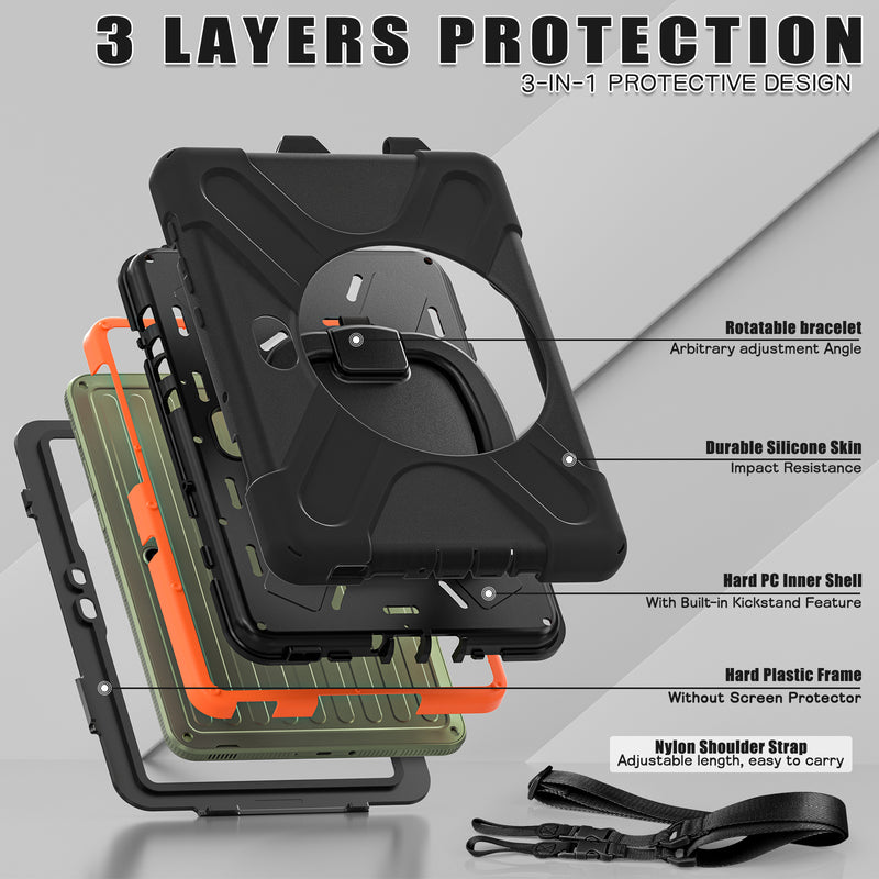 Load image into Gallery viewer, Samsung Galaxy Tab Active Pro / Active 4 Pro / Active 5 Pro Series - Heavy Duty 360 Degree Rotate Stand Hand Strap Case With Shoulder Strap - i-Station Mobile Phone & Electronic Device Repair and Accessories