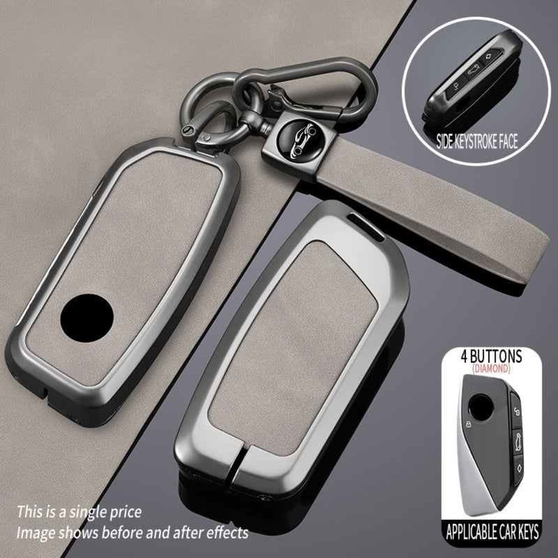 Load image into Gallery viewer, BMW Zinc Alloy + Leather Protection Car Key Fob Case Cover For X1, X6, X7, ix1, ix40, ix50 - i-Station Mobile Phone & Electronic Device Repair and Accessories