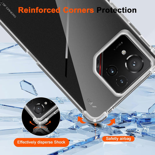 Asus ROG Phone 8/8 Pro - AirPillow Cushion Transparent Soft Clear TPU Four Corners Protective Case With 2PC 9H Tempered Glass Screen Protector - i-Station Mobile Phone & Electronic Device Repair and Accessories