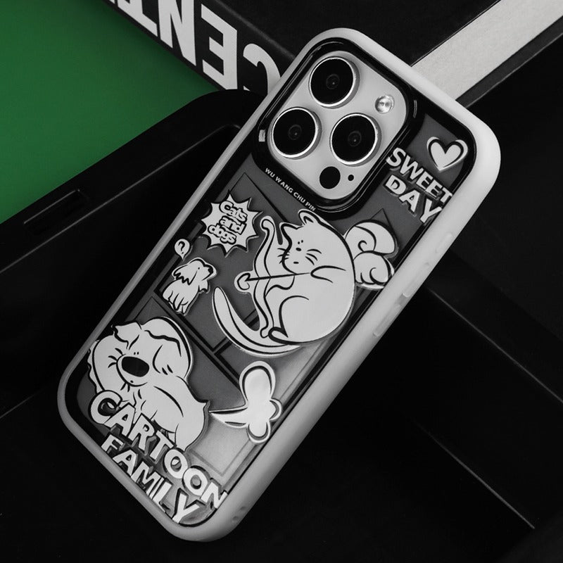 Apple iPhone 13/Pro/ Pro Max Manga cat design style Shockproof Fashion Series Case - i-Station Mobile Phone & Electronic Device Repair and Accessories