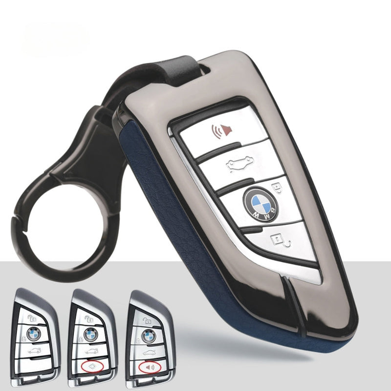 Load image into Gallery viewer, BMW Zinc Alloy + Leather Car Key Fob Case Cover For 1, 3, 4, 5, 6 Series, X3, X5, X6, X7 - i-Station Mobile Phone & Electronic Device Repair and Accessories