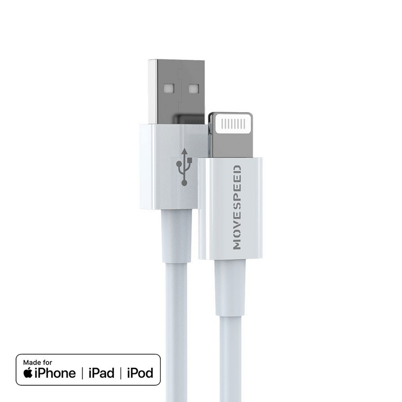 Load image into Gallery viewer, MOVE SPEED 3A USB-A to Lightning Charging Cable 1.2m (YSUCM02-AL12) - White - i-Station Mobile Phone & Electronic Device Repair and Accessories