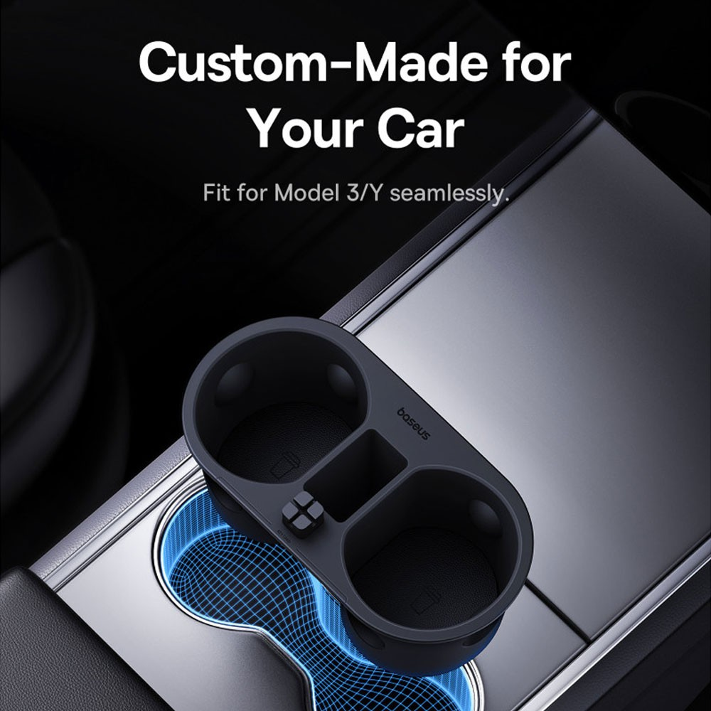Baseus T-Space Series Cup Holder for Tesla Cluster Black - i-Station Mobile Phone & Electronic Device Repair and Accessories