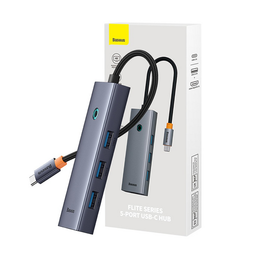 Baseus Flite Series 5-Port HUB Docking Station (Type-C to HDMI4K@30Hz*1+USB 3.0*4) - i-Station Mobile Phone & Electronic Device Repair and Accessories
