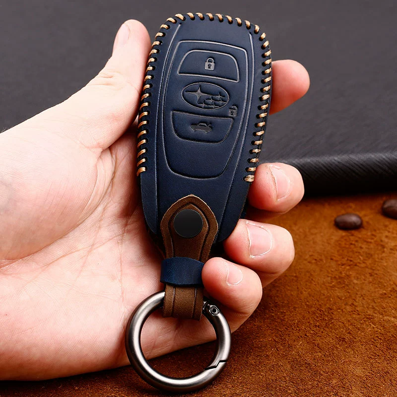 Load image into Gallery viewer, Subaru Cowhide Leather Car Key Fob Protective Cover Case For Outback, Ascent, Forester, Crosstrek, Legacy, Impreza, WRX - i-Station Mobile Phone & Electronic Device Repair and Accessories