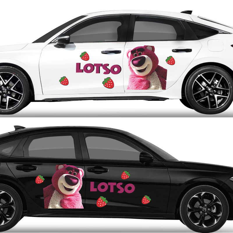 Load image into Gallery viewer, Cute Strawberry Bear Car Body Sticker – Self-Adhesive Kawaii Lotso PVC Soft Film For Car Decoration - i-Station Mobile Phone & Electronic Device Repair and Accessories