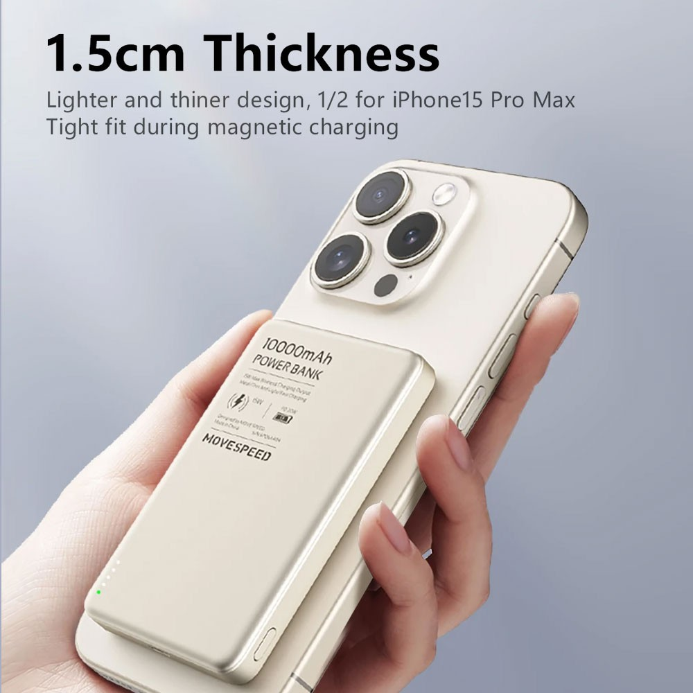 MOVE SPEED S10 Ultra-thin Titanium Magnetic Power Bank 10000mAh PD20W (YSPBS10) - i-Station Mobile Phone & Electronic Device Repair and Accessories