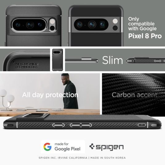 Google Pixel 8 Pro - Rugged Armor Designed Shock Absorption Resilient Slim Soft Cover Heavy Duty Series Case - i-Station Mobile Phone & Electronic Device Repair and Accessories