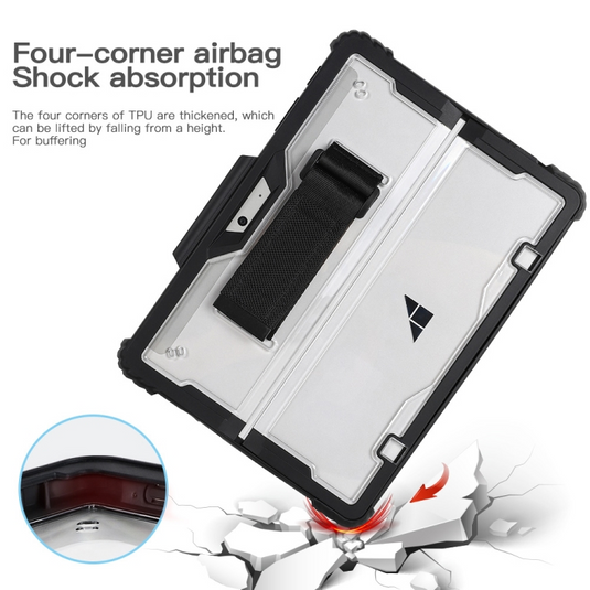 Microsoft Surface Pro 8 - Transparent Rugged Hard Shell Cover Case With Hand & Shoulder Strap - i-Station Mobile Phone & Electronic Device Repair and Accessories