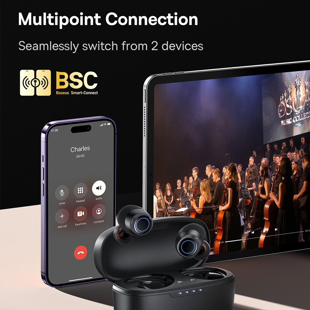 Baseus Bowie MA10 TWS Wireless Earbuds-Cluster Black - i-Station Mobile Phone & Electronic Device Repair and Accessories