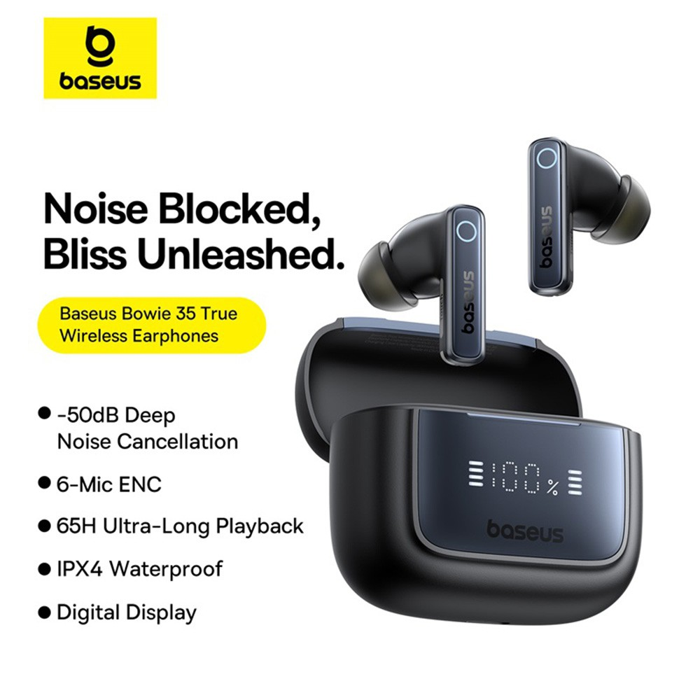 Baseus Bowie 35 True Wireless Earphones-Cosmic Black (A00073800123-00) - i-Station Mobile Phone & Electronic Device Repair and Accessories