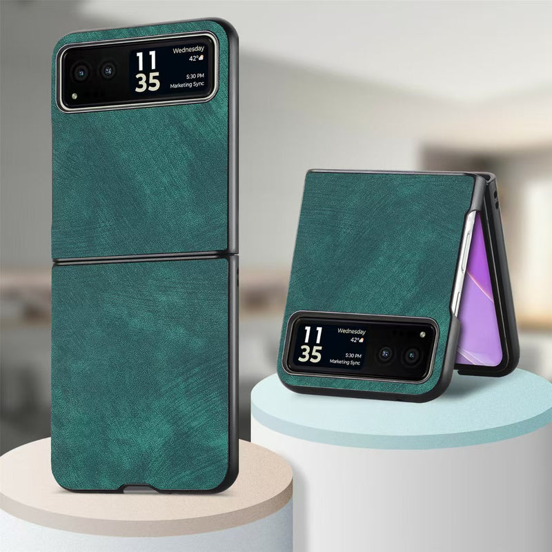 Load image into Gallery viewer, Motorola Moto Razr 40/Ultra PU Minimalist Flip Genuine Leather Series Case - i-Station Mobile Phone & Electronic Device Repair and Accessories