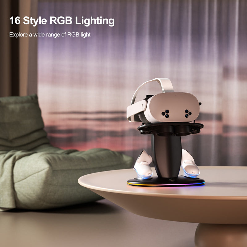 Load image into Gallery viewer, Meta Quest 2 & Quest 3 & Quest 3S - 30W Desktop Fast Charging RGB Storage Dock Stand - i-Station Mobile Phone & Electronic Device Repair and Accessories