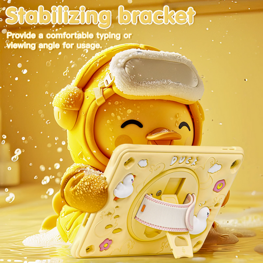 Apple iPad 7/8/9 10.2" 7/8/9th Gen (2019/2020/2021) 3D Cartoon Silicone Rugged 360°Rotating Hand Strap Stand Case - i-Station Mobile Phone & Electronic Device Repair and Accessories