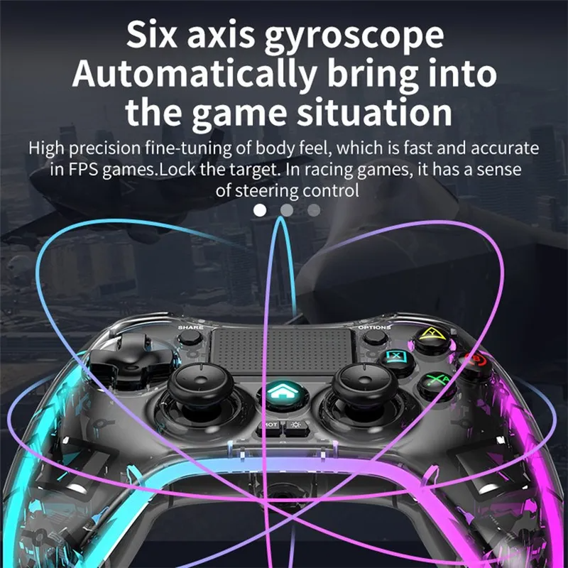 Load image into Gallery viewer, Nintendo Switch PS4 Game Consoles P05 Transparent Wireless Controller Bluetooth Handle Portable Gamepad with RGB Lights - Polar Tech Australia