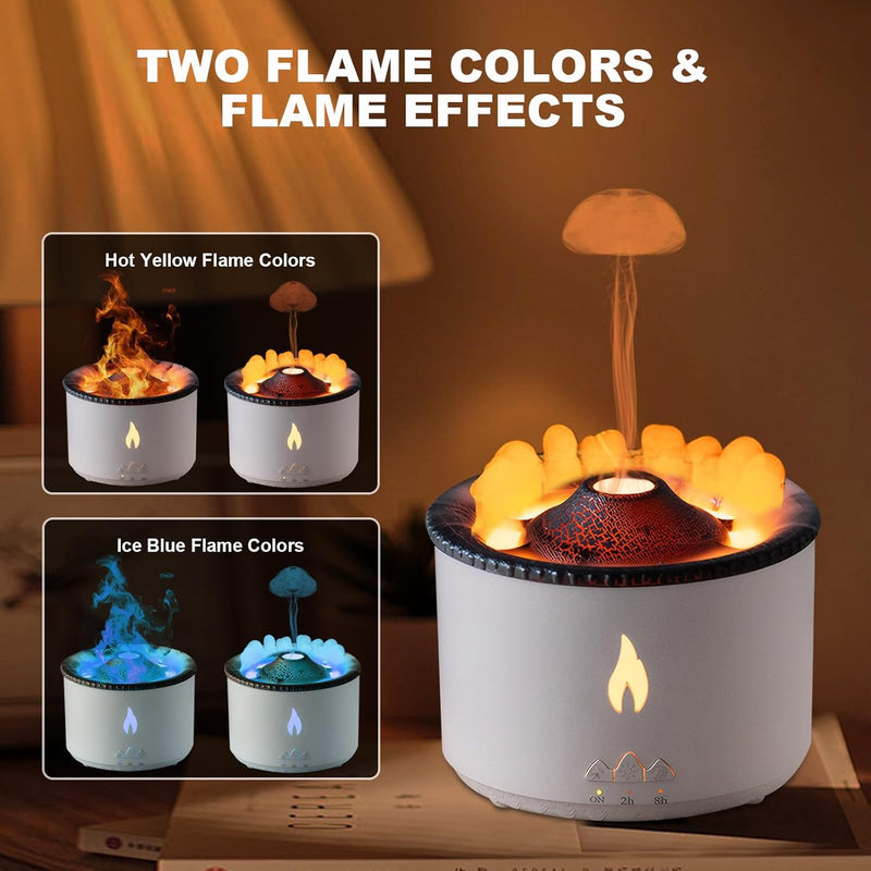 Load image into Gallery viewer, Volcano Humidifier Flame Aroma Diffuser Ultrasonic Essential Oil Scent Diffuser 300ml Large Capacity 2-in-1 Essential Oil Diffuser with Function Timer for Bedroom Home Office (Double Color Flame) - i-Station Mobile Phone & Electronic Device Repair and Accessories
