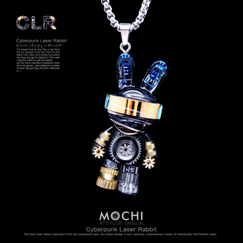 Load image into Gallery viewer, MOCHI Cyberpunk Laser Rabbit Keychain for Car Keys & Bag Pendant