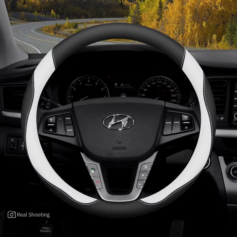 Load image into Gallery viewer, Hyundai Premium Nappa Leather Breathable Ultra-Thin Non-Slip Steering Wheel Cover For Elantra 7th Gen, Mistra, Lafesta, Tucson L, Custo, Mocha, ix35 - i-Station Mobile Phone & Electronic Device Repair and Accessories