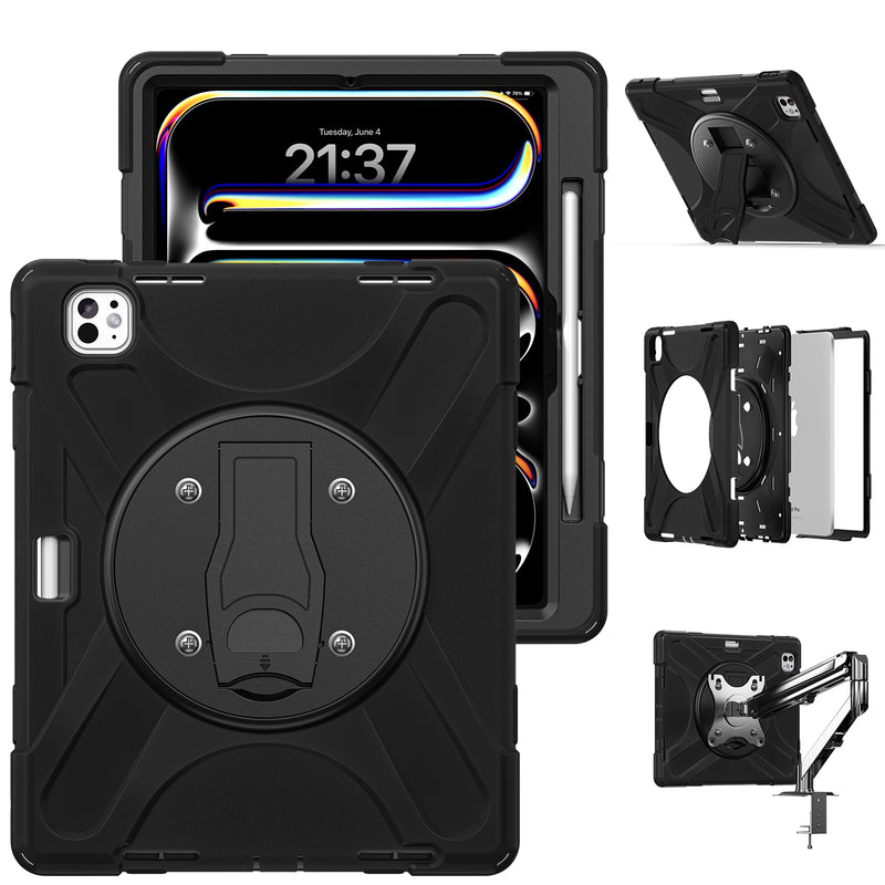 Load image into Gallery viewer, Apple iPad Pro 13-inch M4 (2024) - Metal Heavy Duty Case With 360° Rotation Kickstand Hold - i-Station Mobile Phone & Electronic Device Repair and Accessories