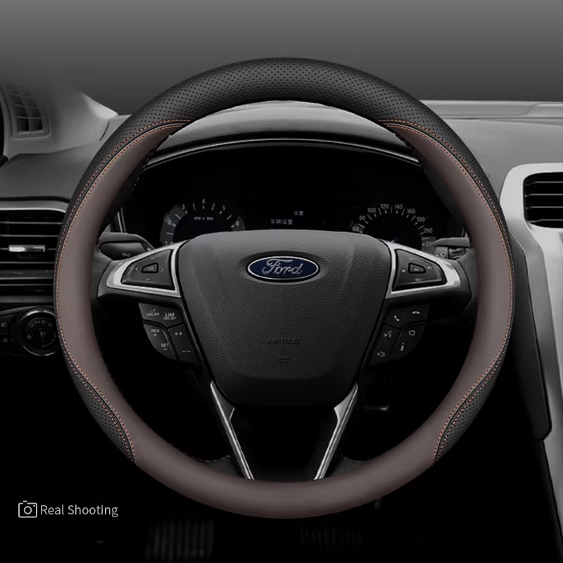 Load image into Gallery viewer, Ford Premium Nappa Leather Breathable Ultra-Thin Non-Slip Steering Wheel Cover For Mondeo, Focus, Explorer, Edge, Everest, Taurus - i-Station Mobile Phone & Electronic Device Repair and Accessories