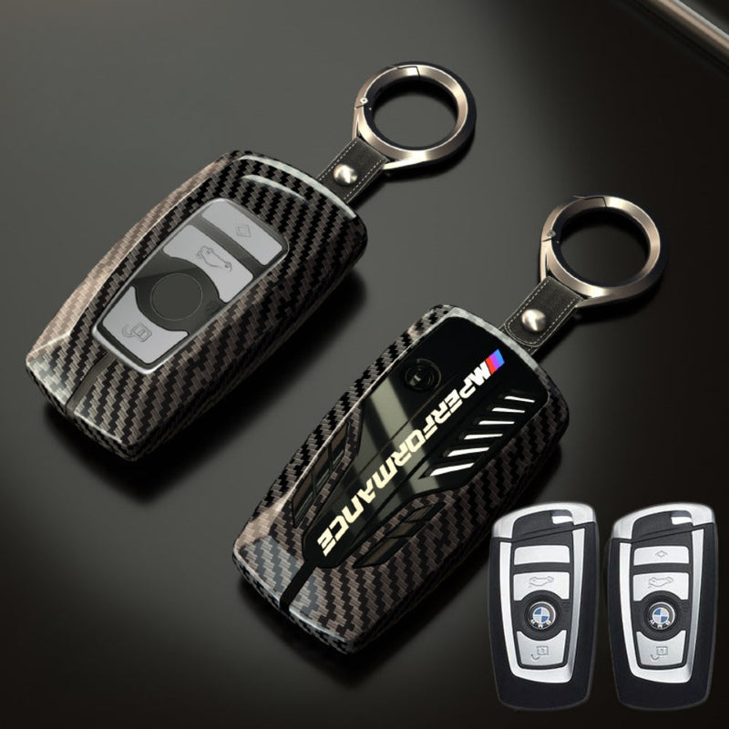 Load image into Gallery viewer, BMW Carbon Fiber Metal Protective Car Key Fob Case Cover For 1, 3, 4, 5, 6 Series, X3, X5, X6, X7 - i-Station Mobile Phone & Electronic Device Repair and Accessories