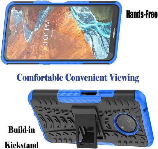 Nokia G300 - Shield With Kickstand Hard PC Back Cover Soft TPU Dual Layer Protection Case With 2PC 9H Tempered Glass Screen Protector - i-Station Mobile Phone & Electronic Device Repair and Accessories