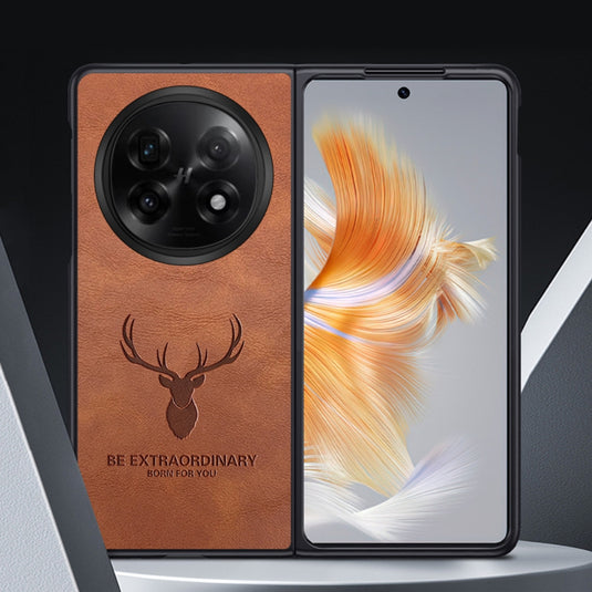 OPPO Find N3 - Plain Leather Business Fashion Protective Case - i-Station Mobile Phone & Electronic Device Repair and Accessories