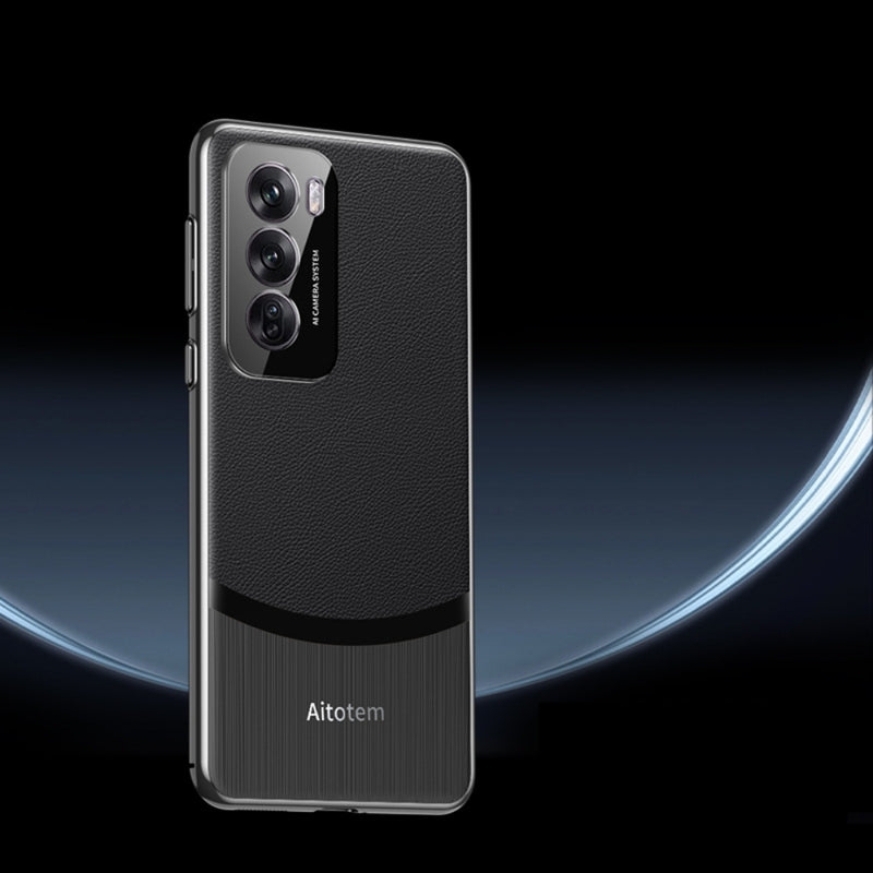 Load image into Gallery viewer, OPPO Reno12/Pro - Electroplated Spliced Vegan Leather Hard-Edge Shockproof Protective Case - i-Station Mobile Phone & Electronic Device Repair and Accessories